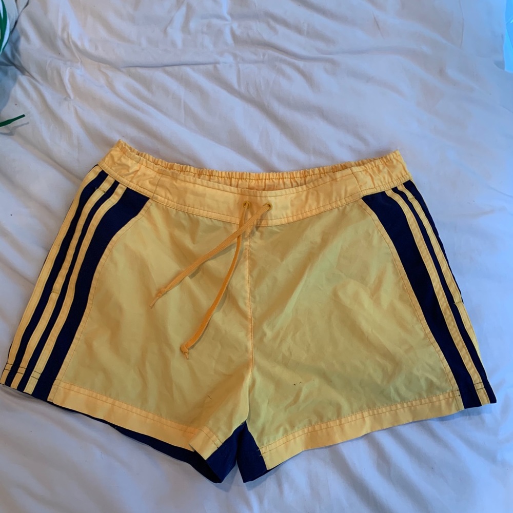 Adidas yellow & navy shorts